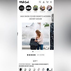 Milk snob car seat cover Disney Mickey Mouse